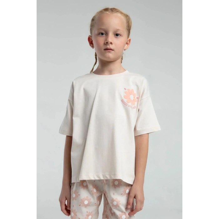 KIZ ÇOCUK ŞORT TAKIM - AÇIK BEJ