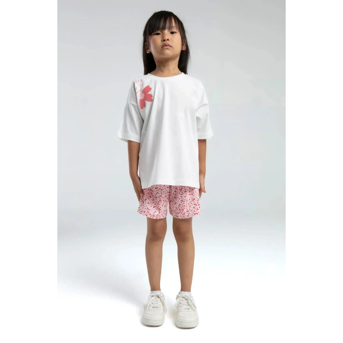 KIZ ÇOCUK ŞORT TAKIM - Beyaz