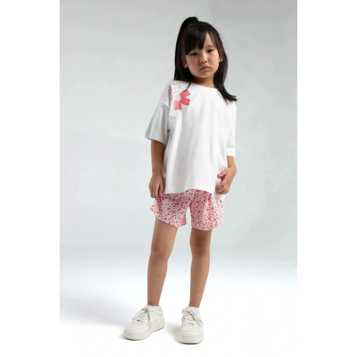 KIZ ÇOCUK ŞORT TAKIM - Beyaz