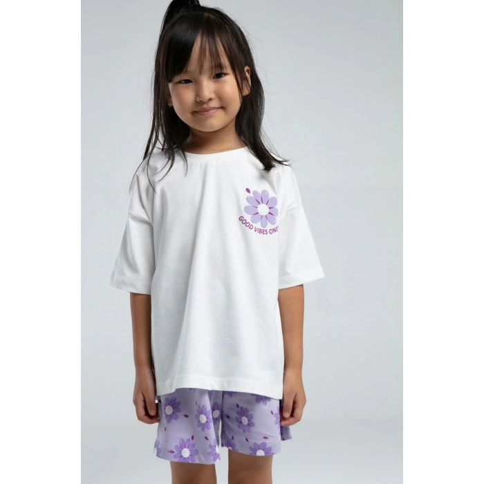 KIZ ÇOCUK ŞORT TAKIM - Beyaz