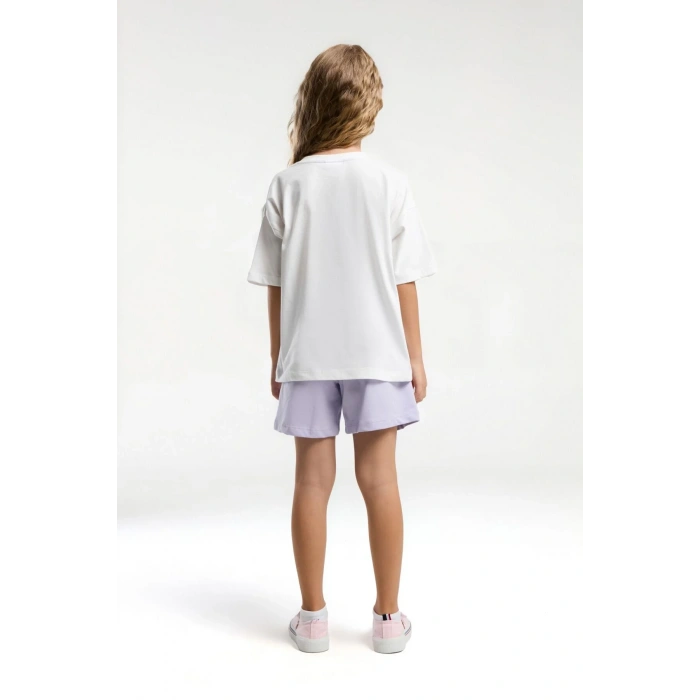 KIZ ÇOCUK ŞORT TAKIM - Beyaz