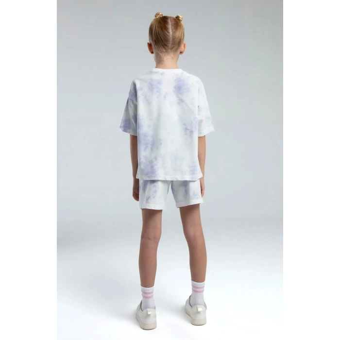KIZ ÇOCUK ŞORT TAKIM - BEYAZ/LİLA