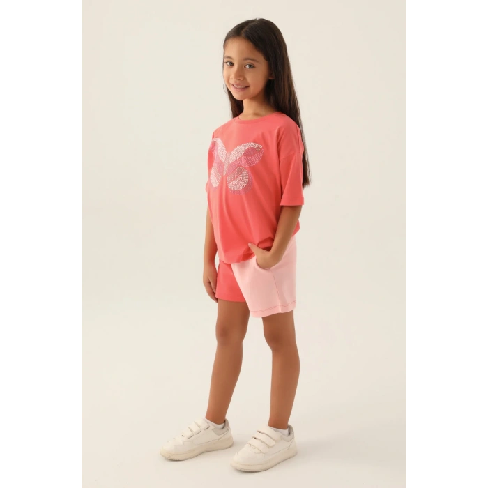 KIZ ÇOCUK ŞORT TAKIM - CORAL