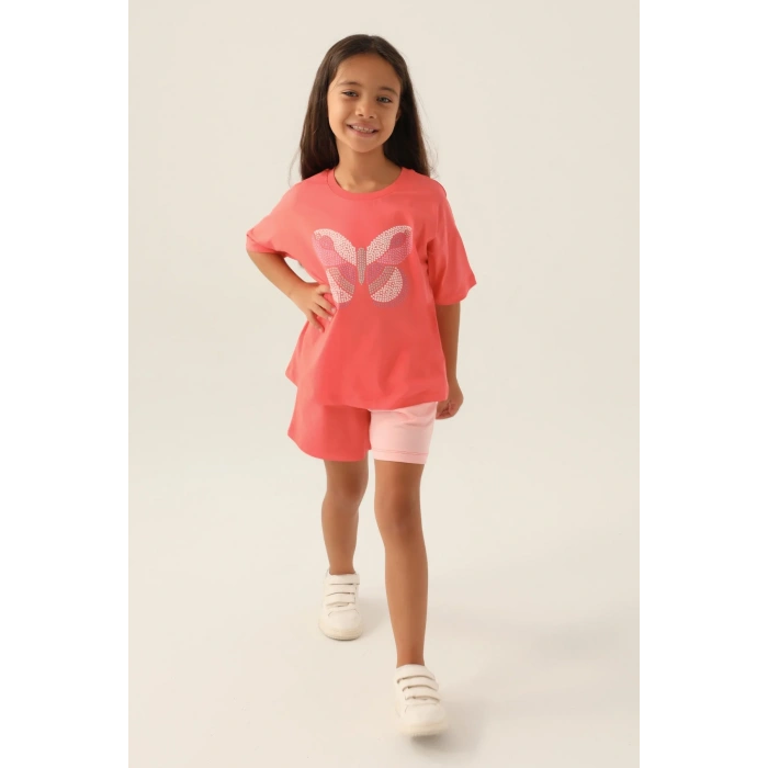 KIZ ÇOCUK ŞORT TAKIM - CORAL