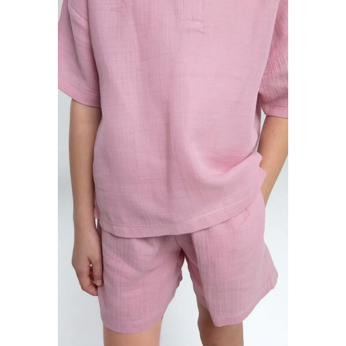 KIZ ÇOCUK ŞORT TAKIM - GÜL KURUSU