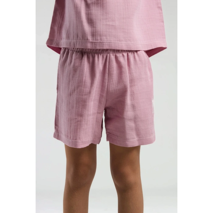 KIZ ÇOCUK ŞORT TAKIM - GÜL KURUSU