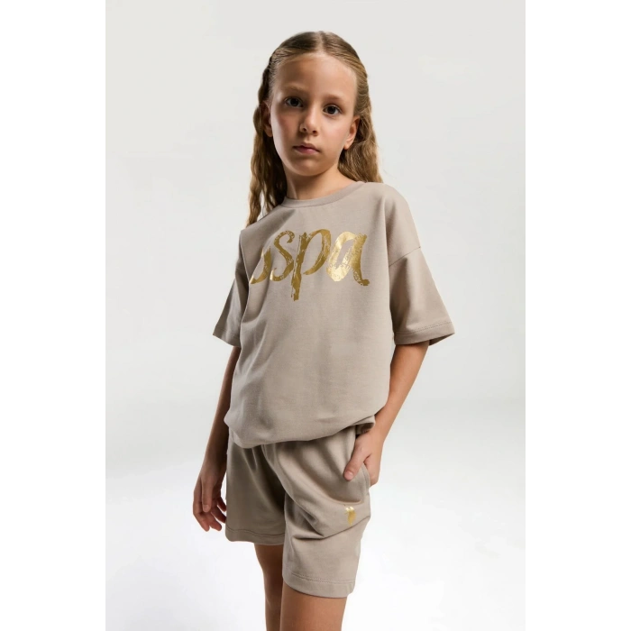 KIZ ÇOCUK ŞORT TAKIM - KUM