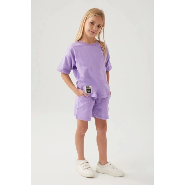 KIZ ÇOCUK ŞORT TAKIM - LİLA