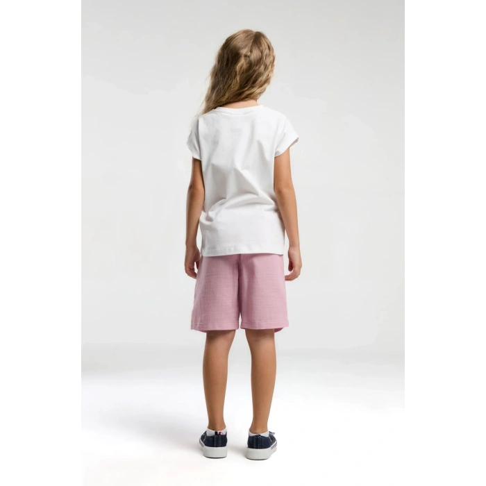 KIZ GARSON BERMUDA TAKIM - Beyaz