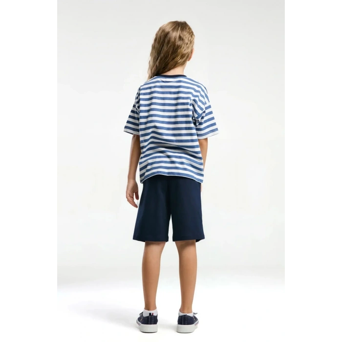 KIZ GARSON BERMUDA TAKIM - GECE MAVİSİ