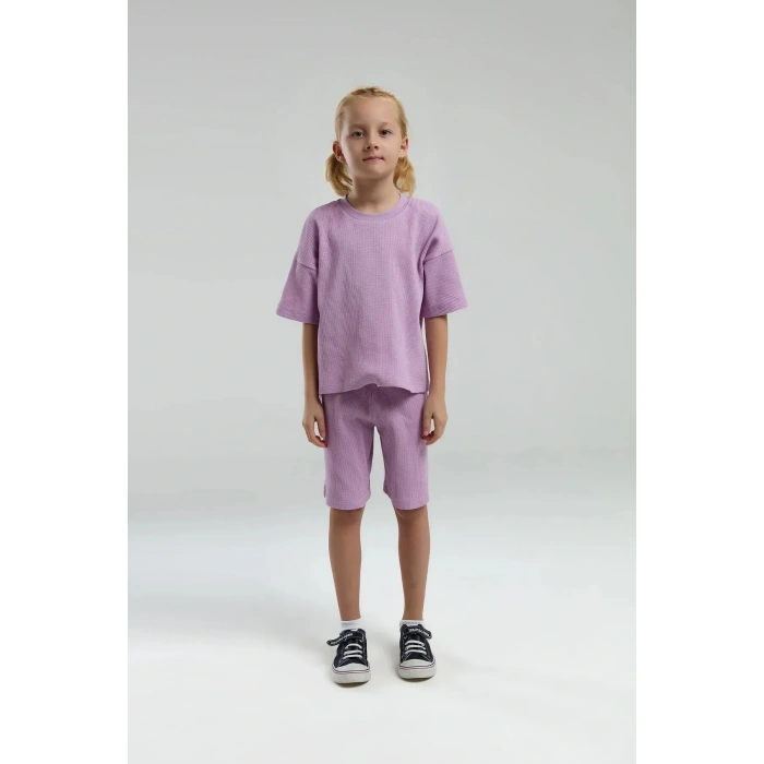 KIZ GARSON BERMUDA TAKIM - MAUVE