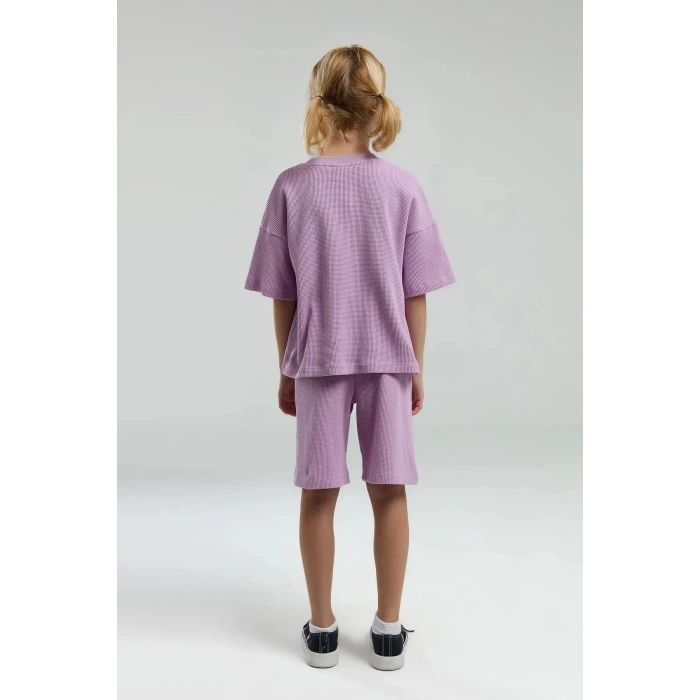 KIZ GARSON BERMUDA TAKIM - MAUVE