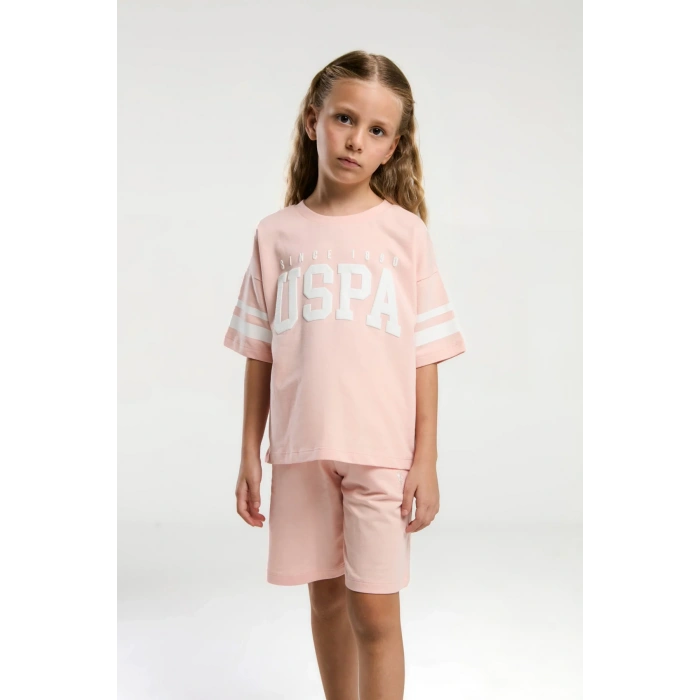 KIZ GARSON BERMUDA TAKIM - TOZ PEMBE