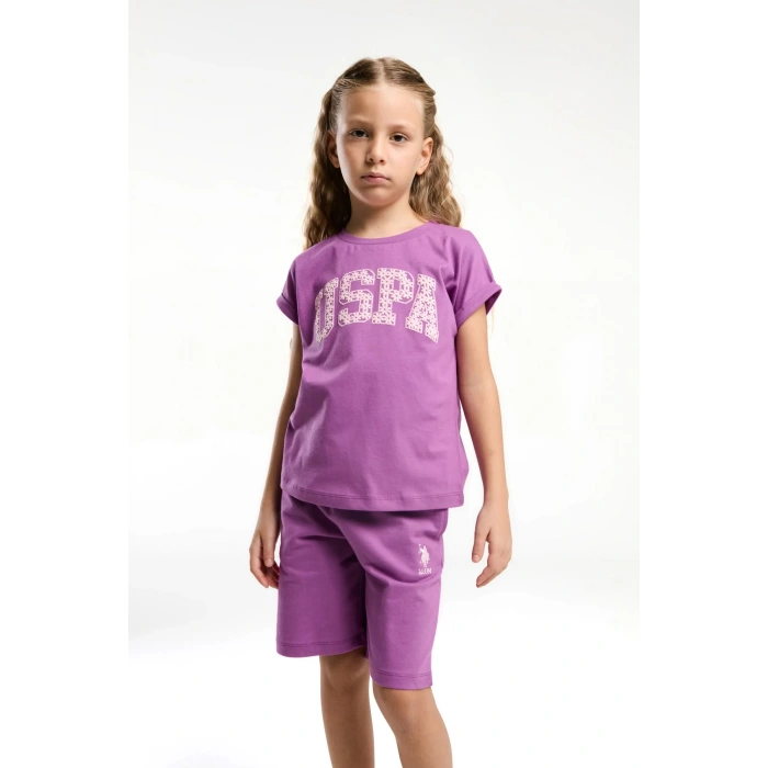 KIZ GARSON BERMUDA TAKIM - VİYOLET