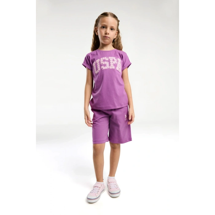 KIZ GARSON BERMUDA TAKIM - VİYOLET