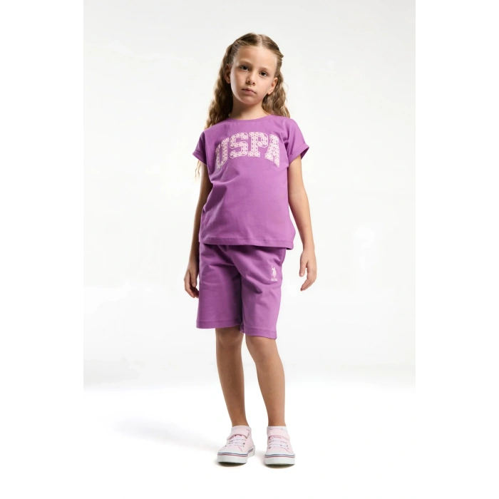 KIZ GARSON BERMUDA TAKIM - VİYOLET