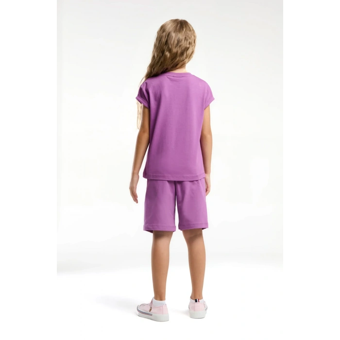 KIZ GARSON BERMUDA TAKIM - VİYOLET