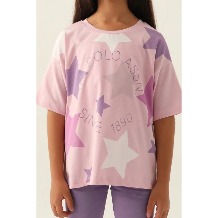 KIZ GARSON BERMUDA TAYT TAKIM - TOZ PEMBE