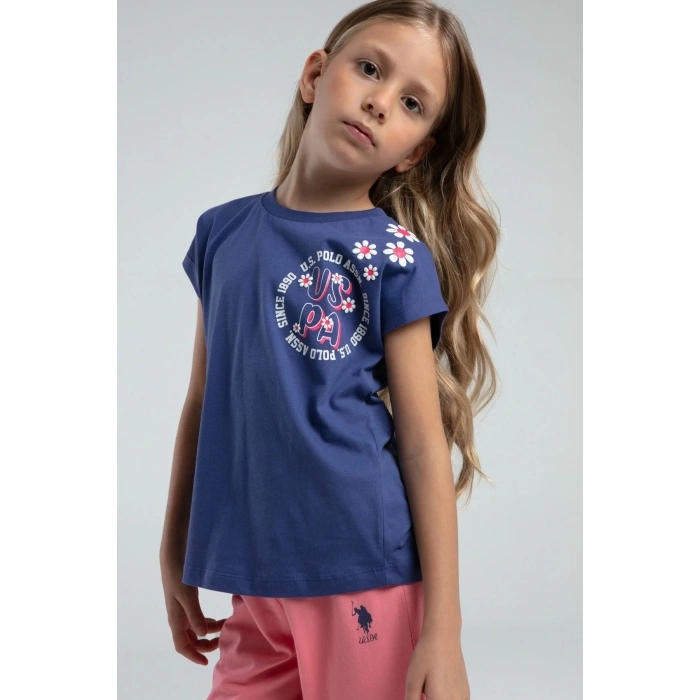 KIZ GARSON KAPRİ TAKIM - KOYU İNDİGO