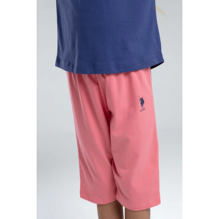 KIZ GARSON KAPRİ TAKIM - KOYU İNDİGO