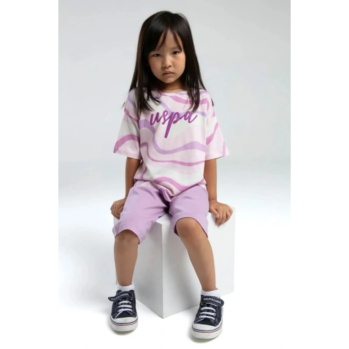 KIZ GARSON KAPRİ TAKIM - KREM/TOZ PEMBE