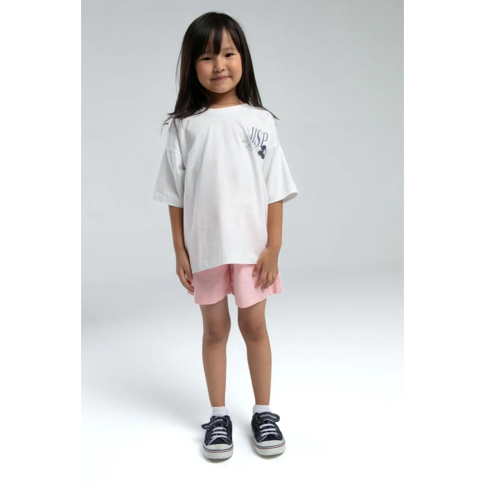 KIZ GARSON ŞORT TAKIM - Beyaz