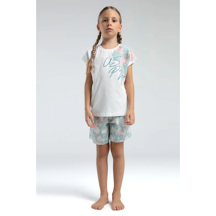 KIZ GARSON ŞORT TAKIM - KREM