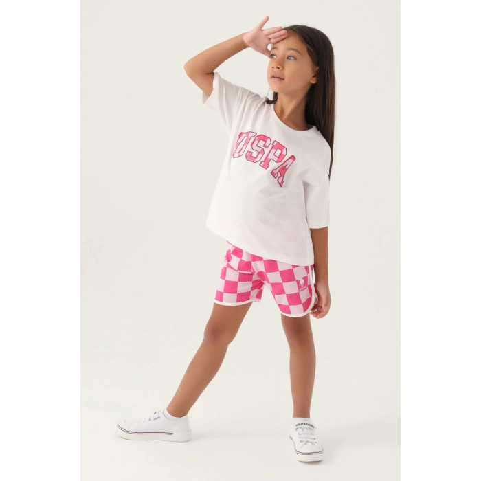 KIZ GARSON ŞORT TAKIM - KREM