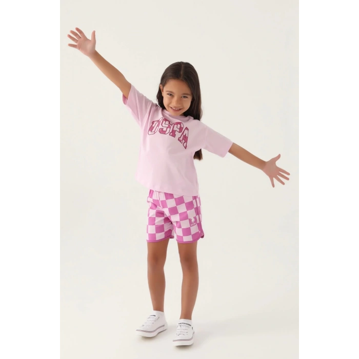 KIZ GARSON ŞORT TAKIM - KREM