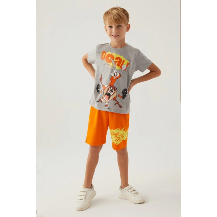 LOONEY TUNES ERKEK ÇOCUK BERMUDA TAKIM - GRİ MELANJ