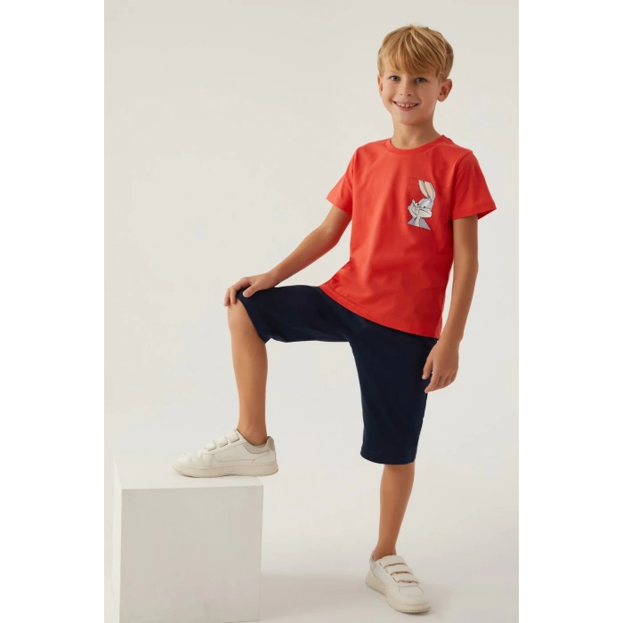 LOONEY TUNES ERKEK ÇOCUK KAPRİ TAKIM - NAR RENGİ