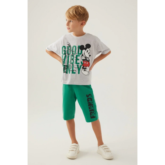 MICKEY MOUSE ERKEK ÇOCUK KAPRİ TAKIM - KAR MELANJ