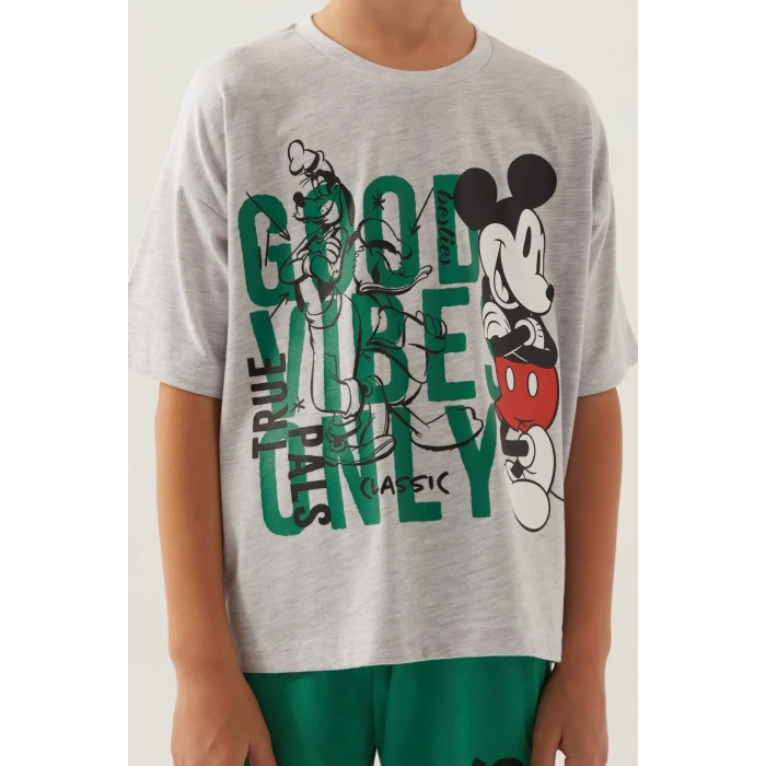 MICKEY MOUSE ERKEK ÇOCUK KAPRİ TAKIM - KAR MELANJ