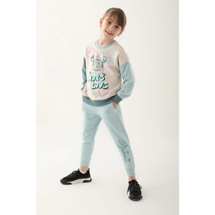 MINNIE MOUSE KIZ ÇOCUK EŞOFMAN TAKIMI - BEJ