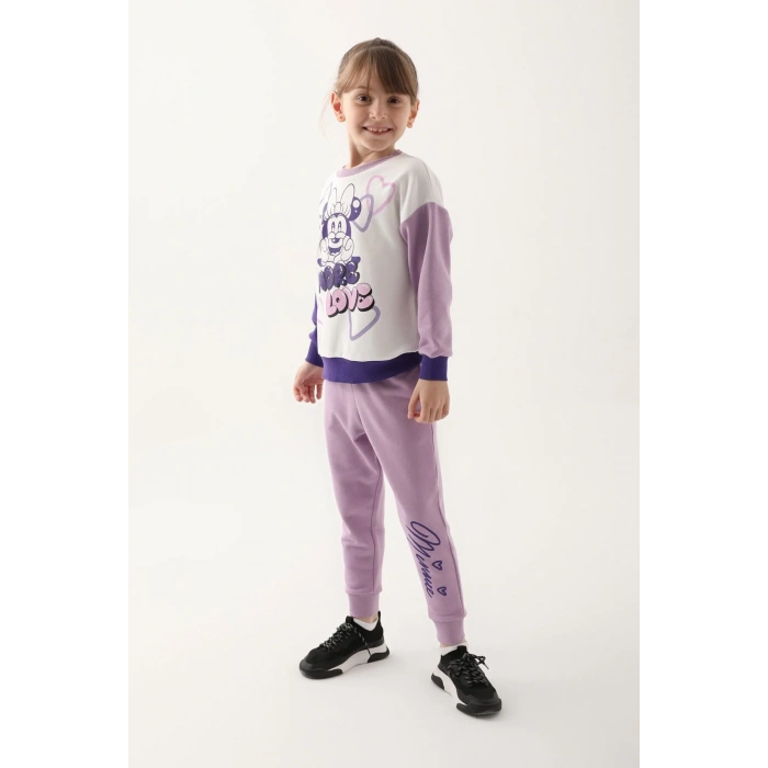 MINNIE MOUSE KIZ ÇOCUK EŞOFMAN TAKIMI - KREM