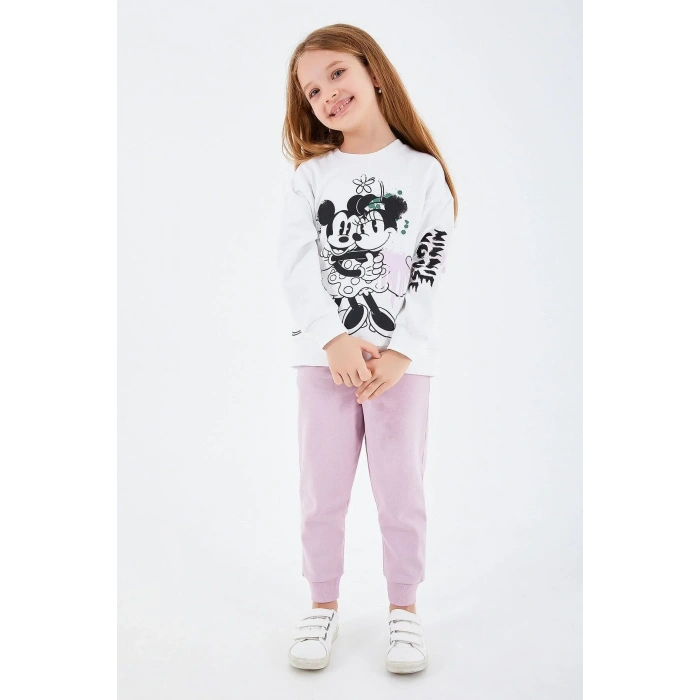 MINNIE MOUSE KIZ ÇOCUK EŞOFMAN TAKIMI - KREM