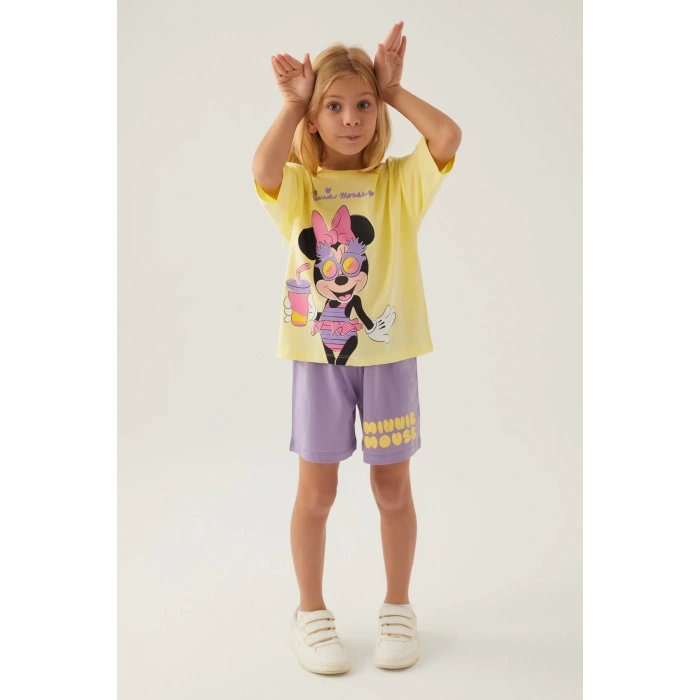 MINNIE MOUSE KIZ ÇOCUK ŞORT TAKIM - AÇIK SARI