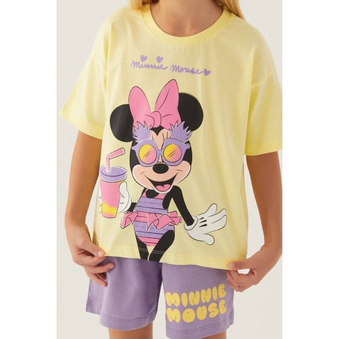MINNIE MOUSE KIZ ÇOCUK ŞORT TAKIM - AÇIK SARI