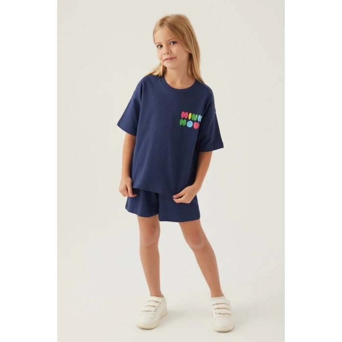 MINNIE MOUSE KIZ ÇOCUK ŞORT TAKIM - KOYU İNDİGO
