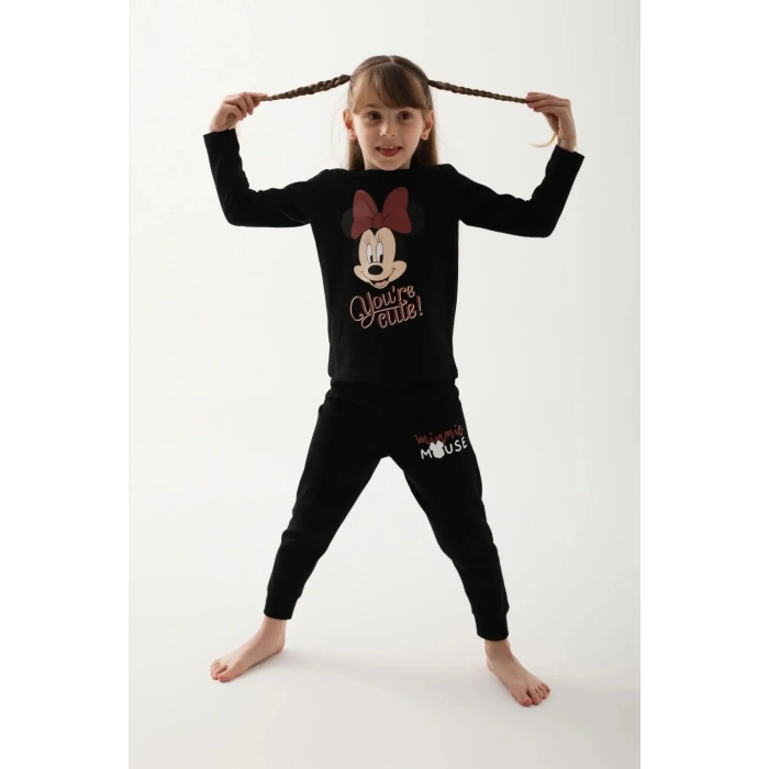 MINNIE MOUSE KIZ GARSON İKİLİ TAKIM - SİYAH