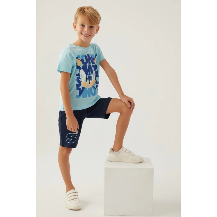 MODERN SONIC ERKEK ÇOCUK BERMUDA TAKIM - AÇIK MAVİ