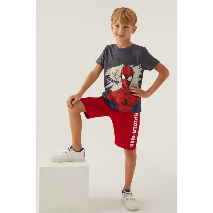 SPIDER-MAN ERKEK ÇOCUK BERMUDA TAKIM - FÜME