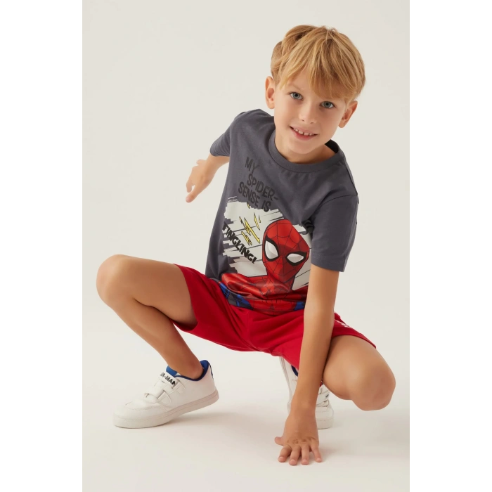 SPIDER-MAN ERKEK ÇOCUK BERMUDA TAKIM - FÜME