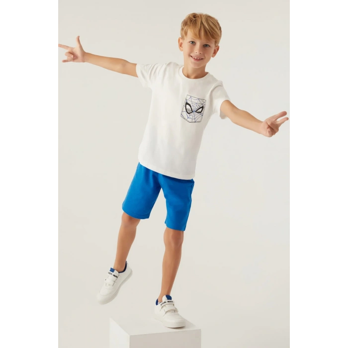SPIDER-MAN ERKEK ÇOCUK BERMUDA TAKIM - KREM