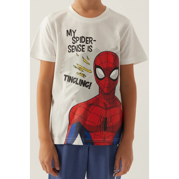 SPIDER-MAN ERKEK ÇOCUK BERMUDA TAKIM - KREM