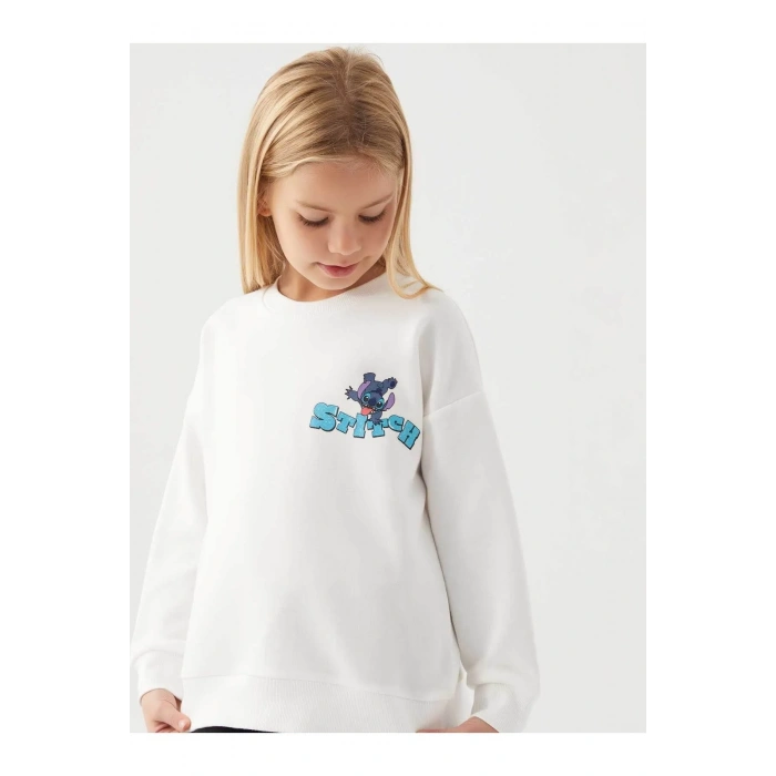 STITCH KIZ ÇOCUK SWEAT - KREM