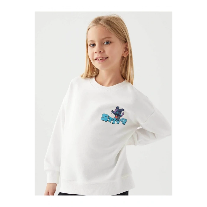 STITCH KIZ ÇOCUK SWEAT - KREM