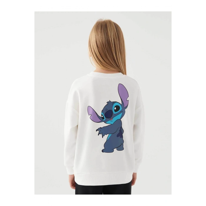 STITCH KIZ ÇOCUK SWEAT - KREM