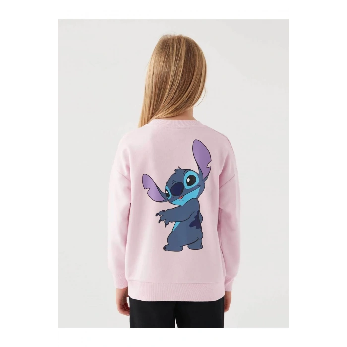 STITCH KIZ ÇOCUK SWEAT - TOZ PEMBE