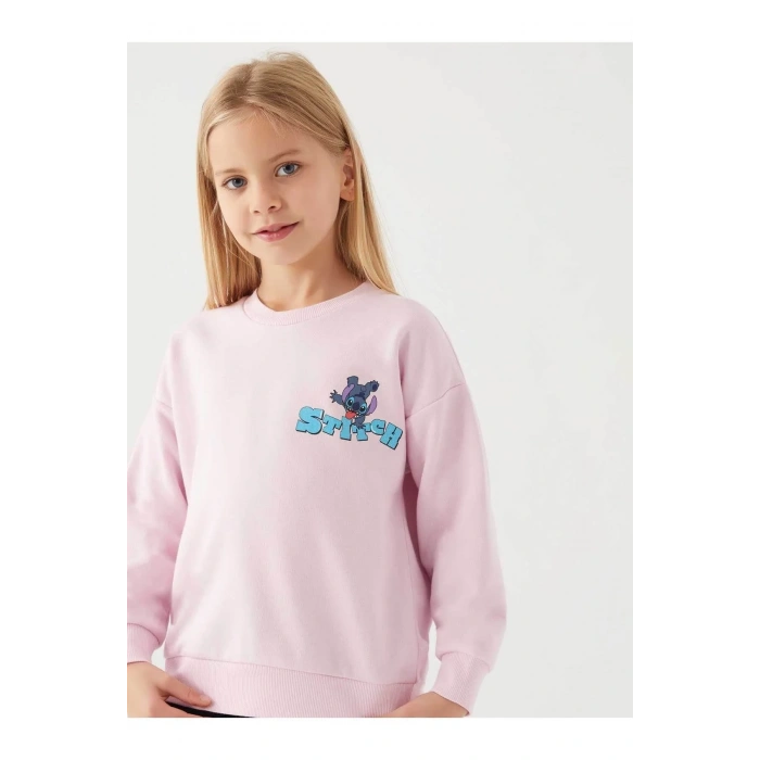 STITCH KIZ GARSON SWEAT - TOZ PEMBE